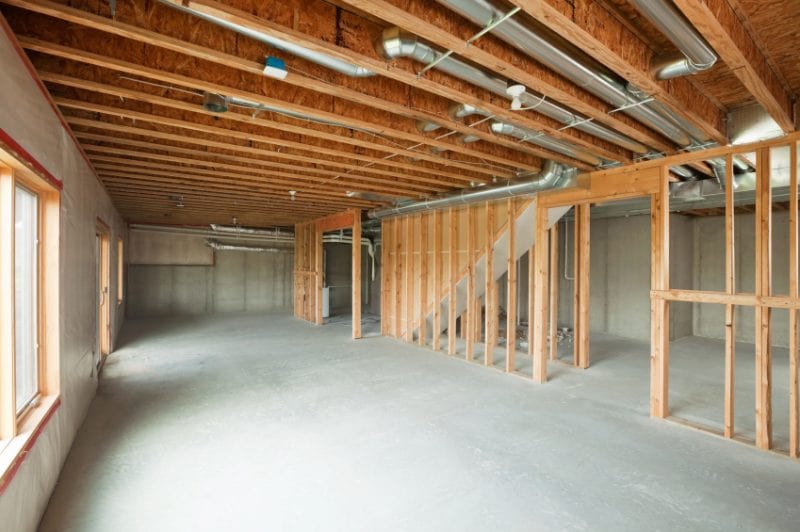 Sheetmetal ductwork installed in residential building
